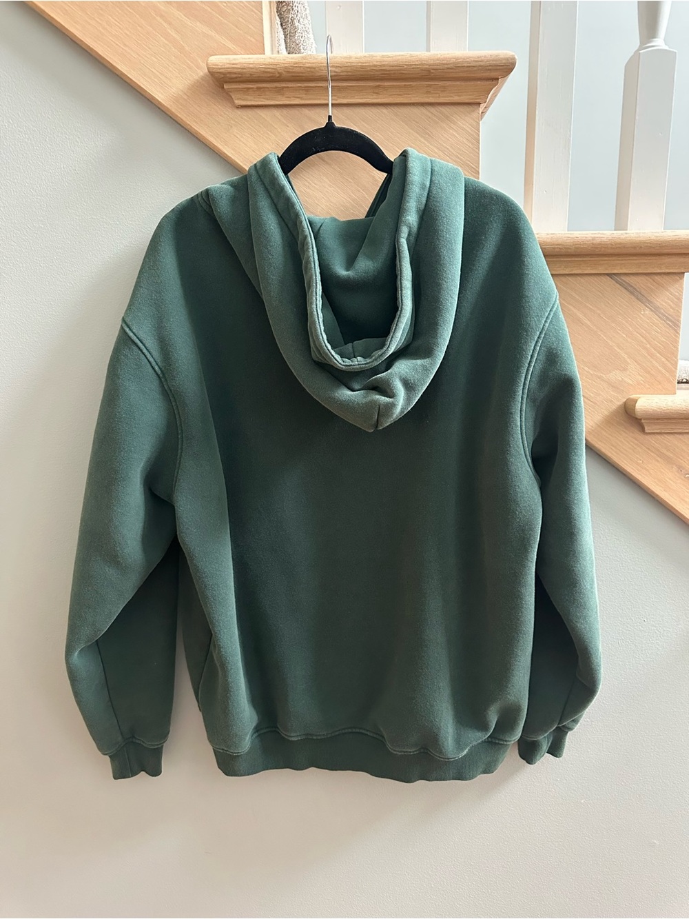 Washed Forest Green Half‑Zip Hoodie for Women - Picture 3 of 7